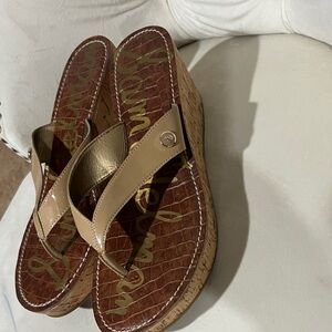 Sam Edelman Tan and Gold Women's Sandals